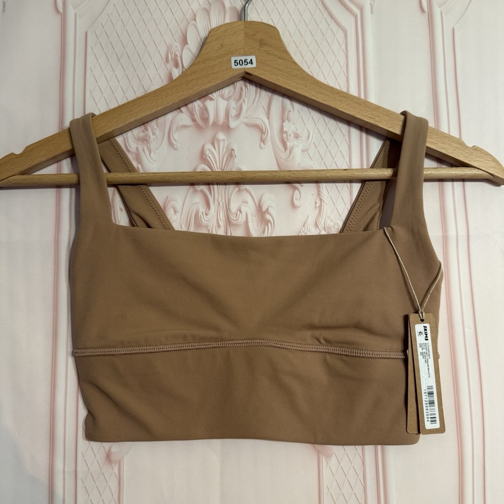 SKIMS Fits Everybody Square Neck Longline Bralette Size XXS In Sienna NWT